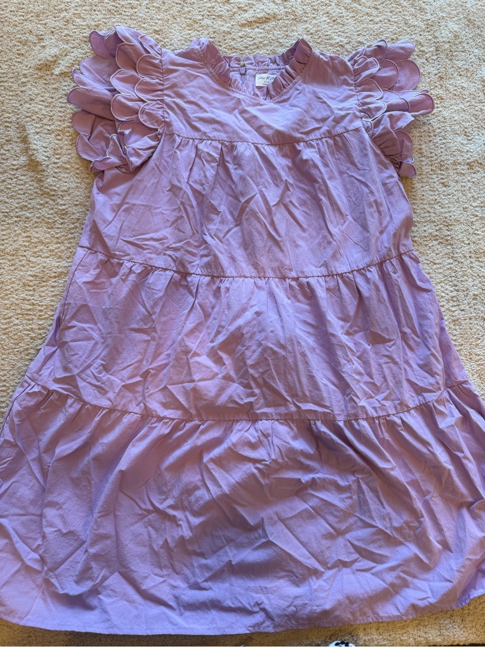 Girls' Tiered Ruffle Sleeve Dress - Lilac